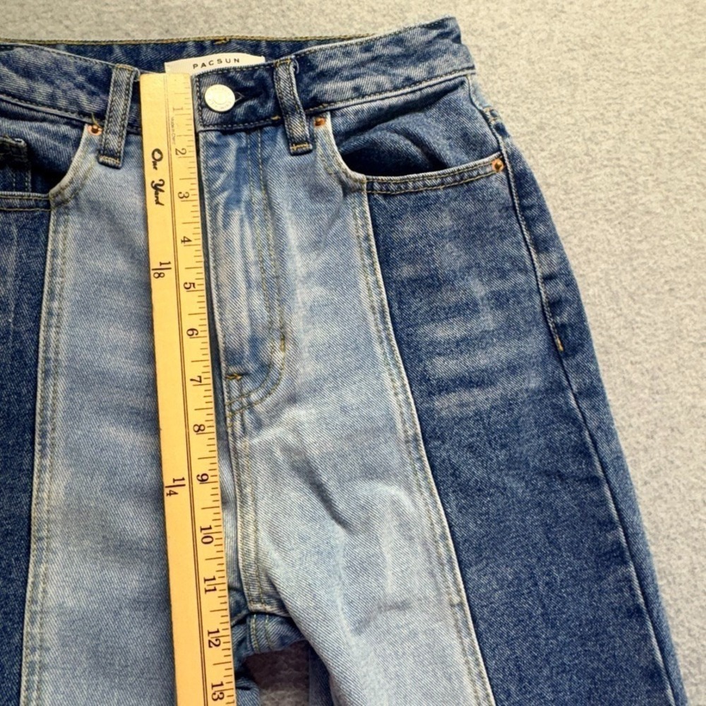 Pacsun Jeans Womens 25 Blue 90s Boyfriend Eco Two Tone Stacked Baggy High Rise - Picture 4 of 11